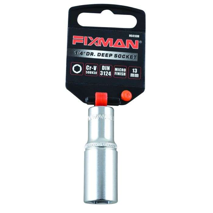 Fixman 1/4" Drive Dr. Deep Socket 13mm