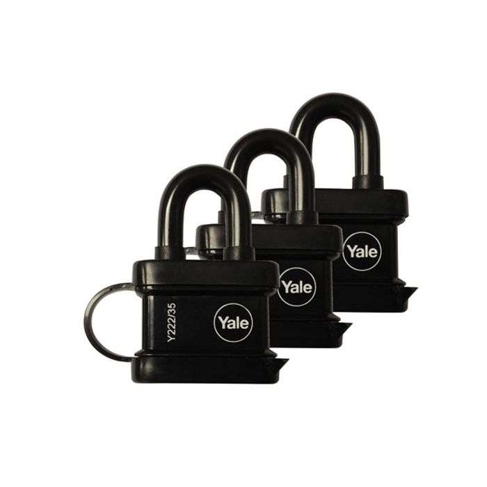 Yale Trailer Padlock Keyed Alike 35mm - 3 Pack
