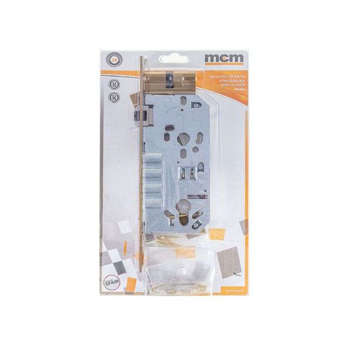 MCM Brass 4-Pin Deadlock & Roller Bolt 50mm