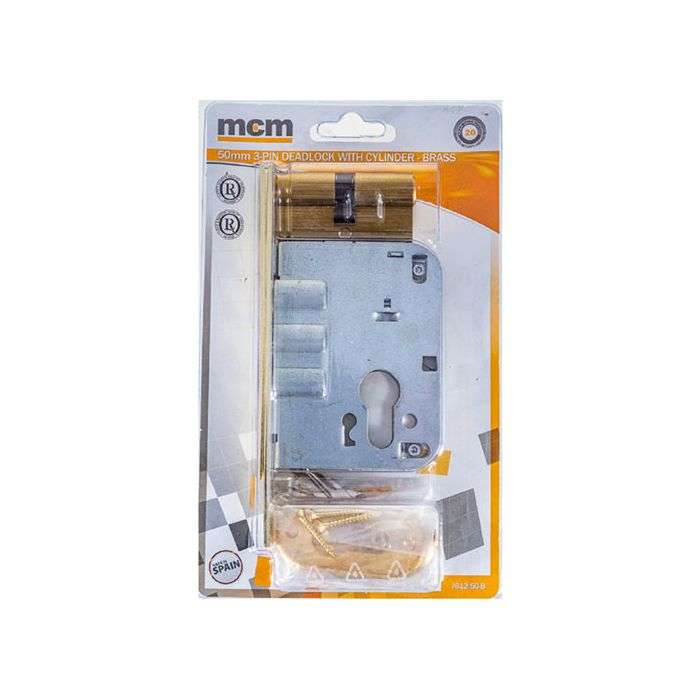 MCM Brass 3 Pin Deadlock 50mm