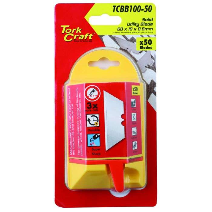 Tork Craft Trim Knife Blades 60 x 19 x 0.06mm - 50 Pack