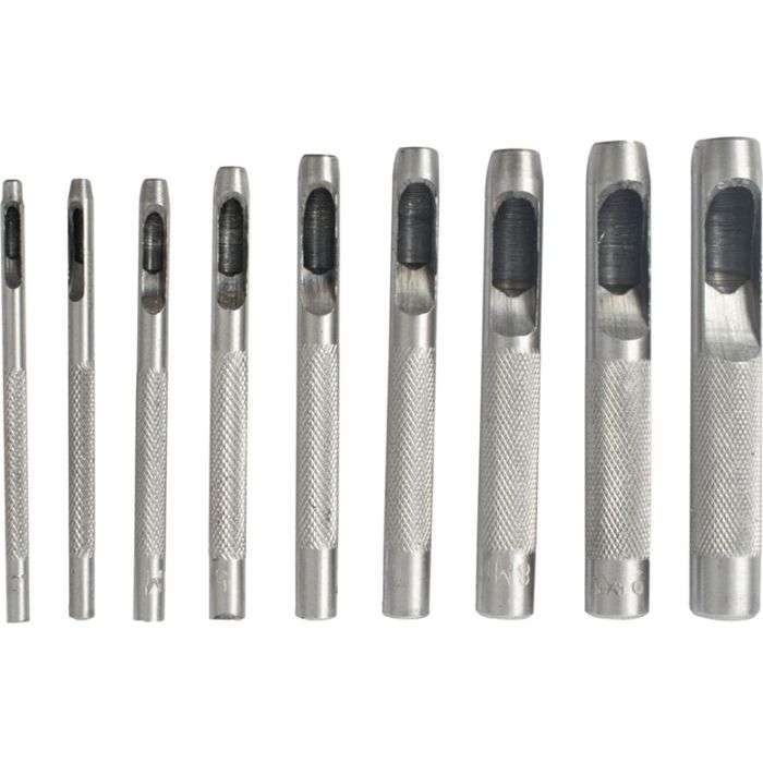 Tork Craft 9 Piece Carbon Steel Hollow Punch Set