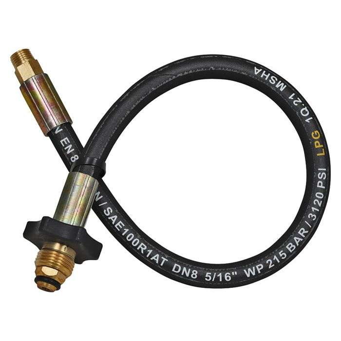 Active Hardware Gas Pigtail Bullnose To 1/4" Male Hose Tail 500mm
