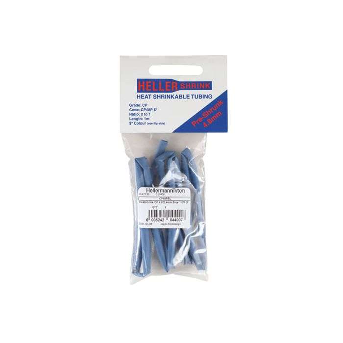 HellermannTyton Blue Heat Shrink 4.8mm x 1m