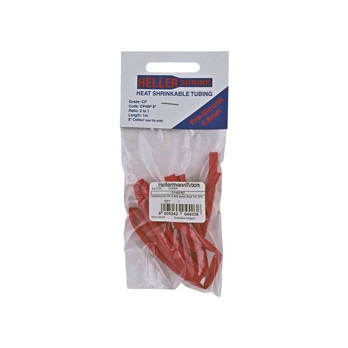 HellermannTyton Red Heat Shrink 4.8mm x 1m