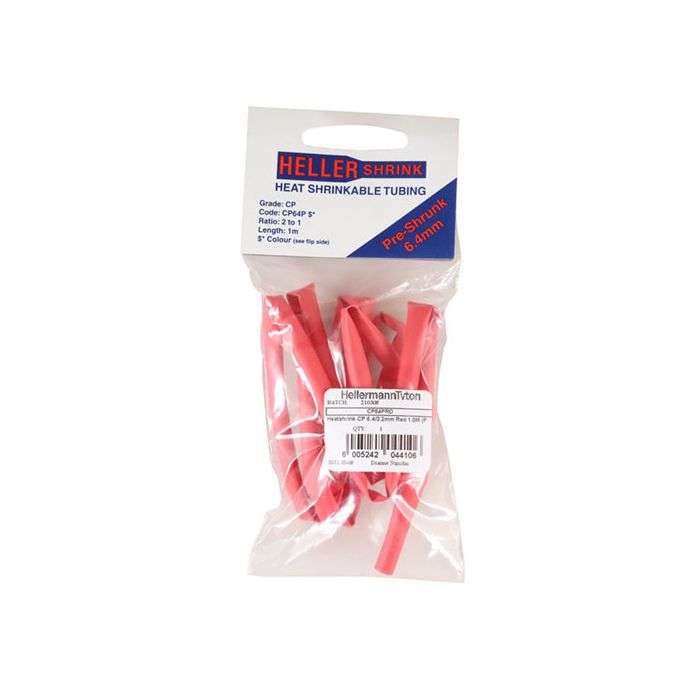 HellermannTyton Red Heat Shrink 6.4mm x 1m