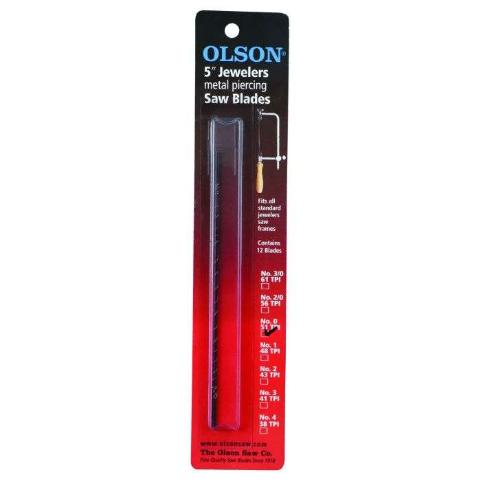 Olson Jewelers Metal Piercing Saw Blades 51TPI - 12 Pack