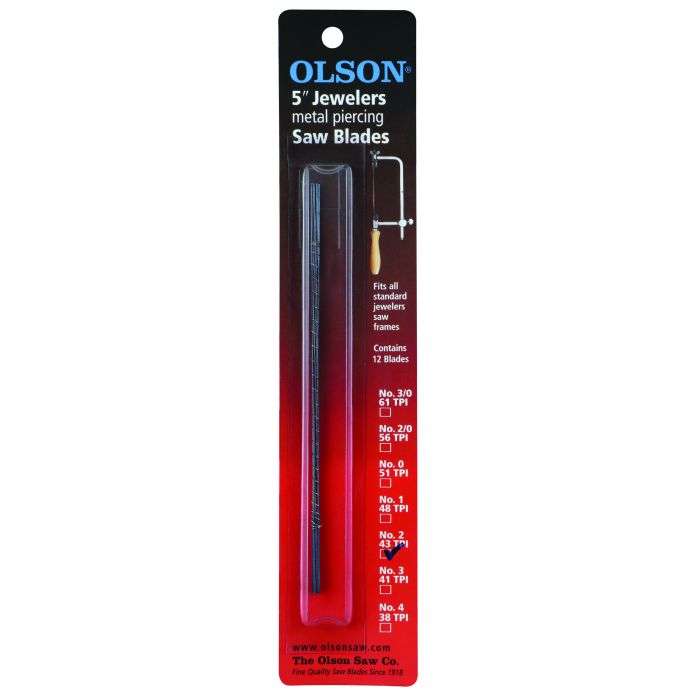 Olson Jewelers Metal Piercing Saw Blades 43TPI - 12 Pack