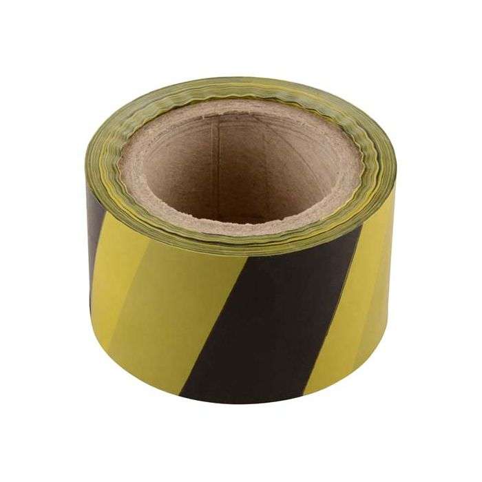 Black & Yellow Barrier Tape 75mm x 100m