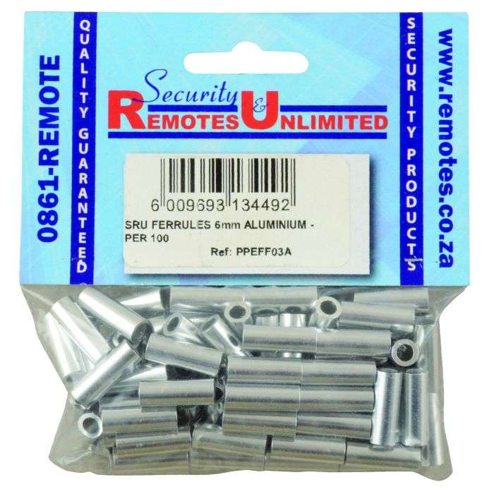 SRU Aluminium Ferrule 6mm - 100 Pack