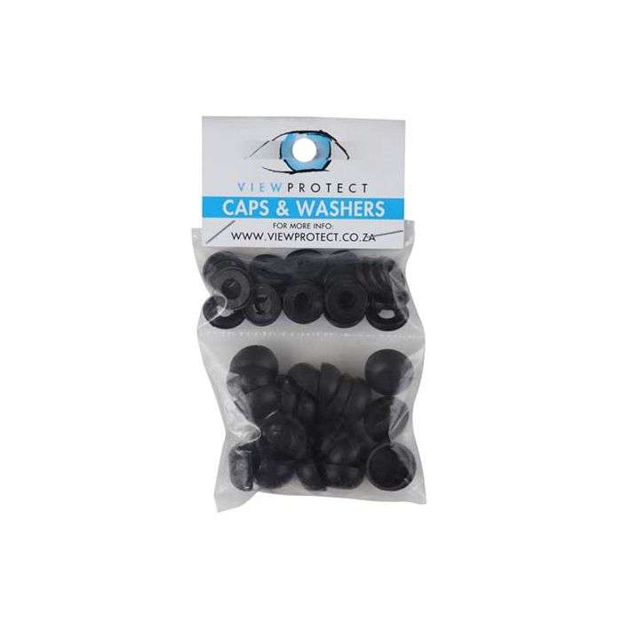 ViewProtect Black Cover Caps & Washers - 24 Pack