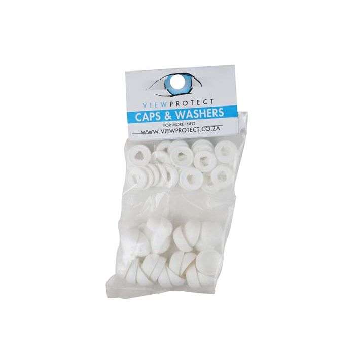 ViewProtect White Cover Caps & Washers - 24 Pack