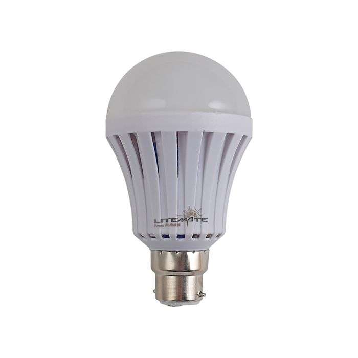 Litemate 7W Cool White Rechargeable B22 LED A60 Lamp