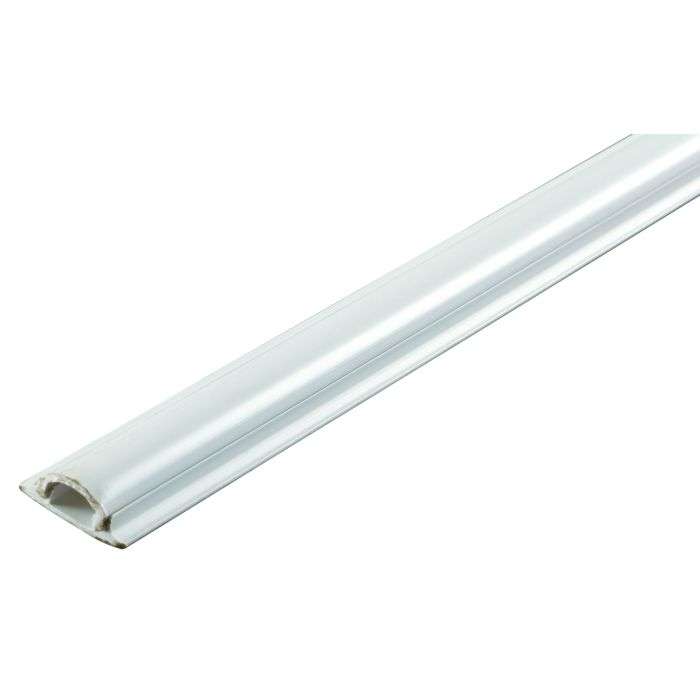 White PVC Half Moon Trunking 25 x 8mm x 2m