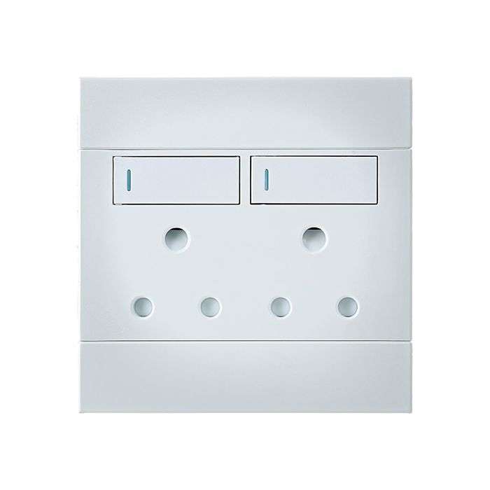 Veti 2 White Double RSA Wall Socket 4x4