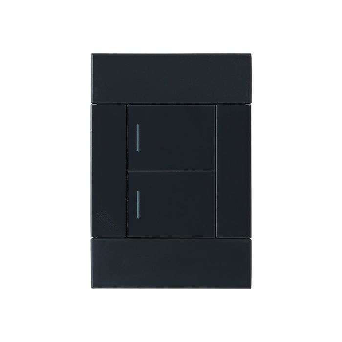 Veti 2 Charcoal 2-Lever 1-Way Light Switch 2x4