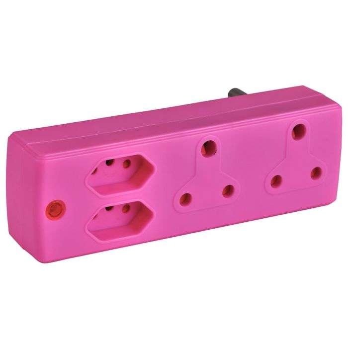 Electricmate Pink 4-Way Multiplug Adaptor