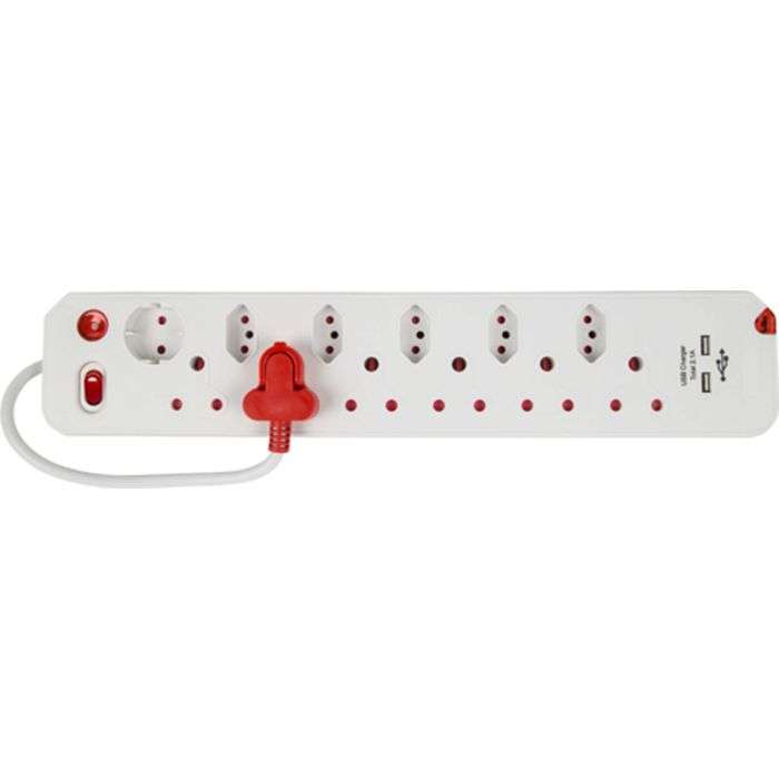 Electricmate White 12-Way Multiplug Adaptor With Surge Protector
