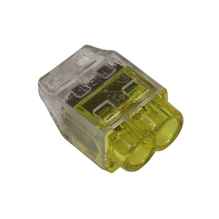 HellermannTyton Yellow 2-Way Helacon Connector - 10 Pack