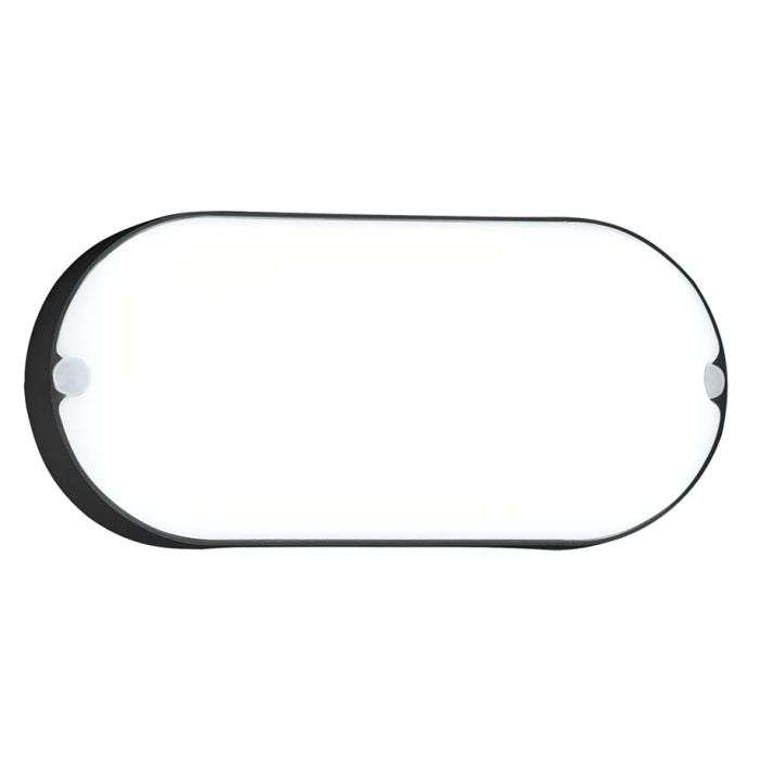 Bright Star Black 18W Cool White LED Oval Bulkhead Fitting