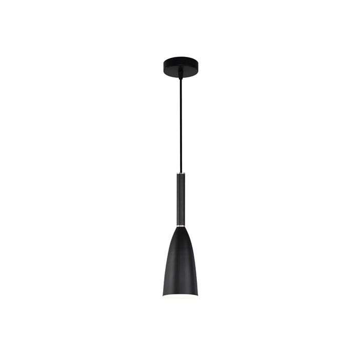 Bright Star Black Metal 1-Light Pendant Light