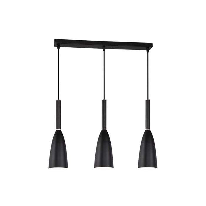 Bright Star Black Metal 3-Light Pendant Light