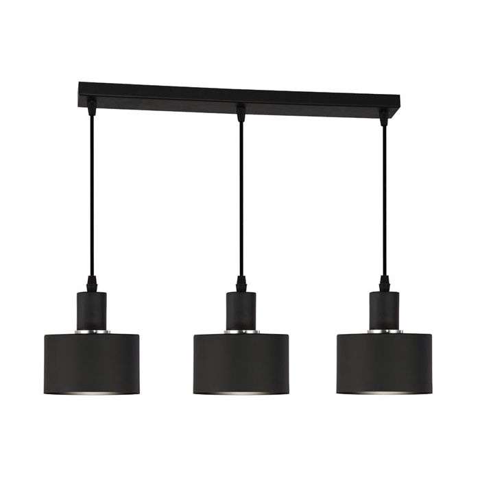 Bright Star Black Metal 3-Light Pendant Light