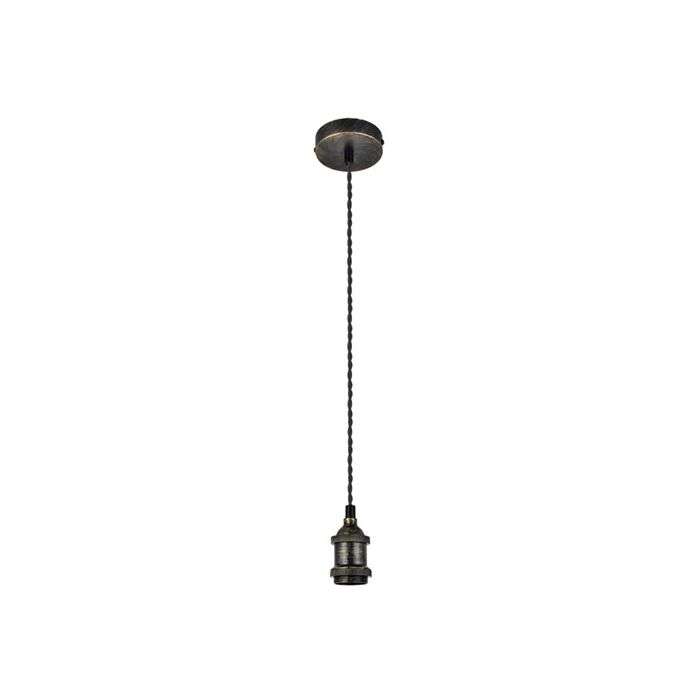 Bright Star Black & Antique Brass Twisted Cord Pendant Light 1000mm