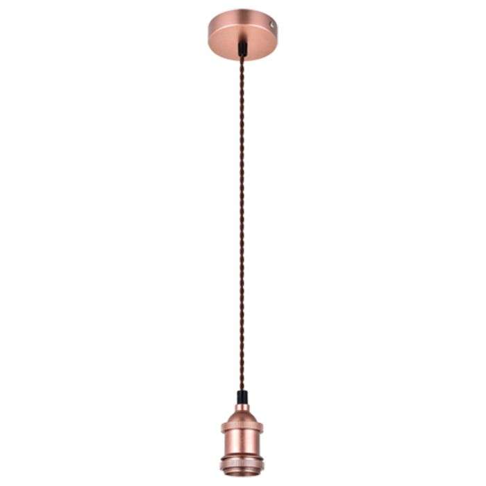 Bright Star Rose Gold & Brown Twisted Cord Pendant Light 1000mm