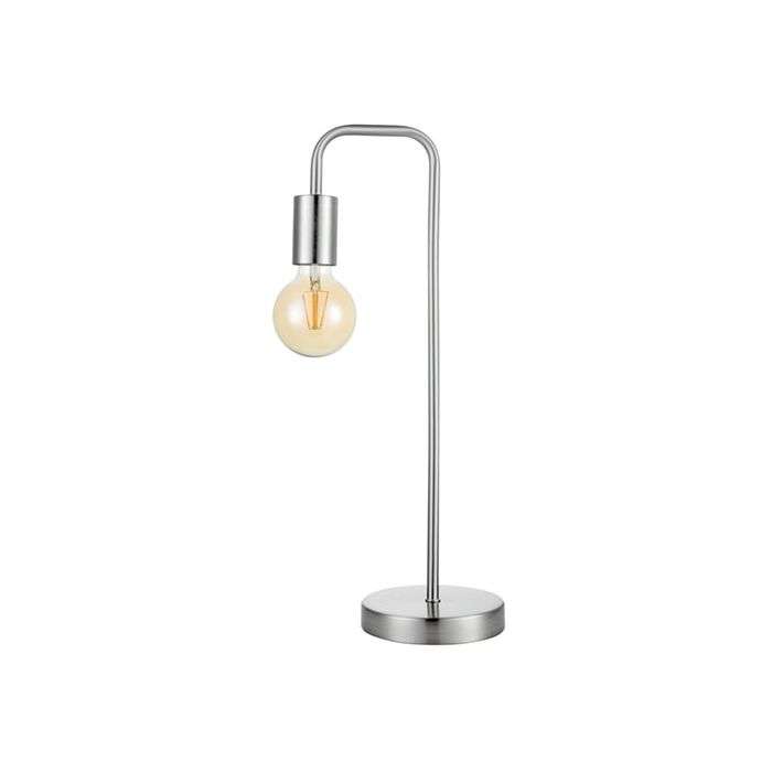 Bright Star Satin Chrome Metal Table Lamp