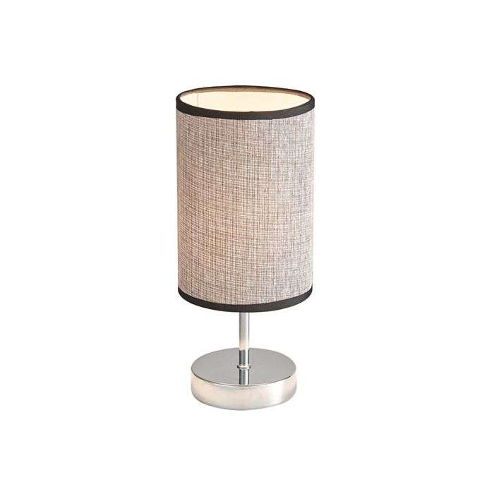 Bright Star Shade Chrome Table Lamp With Dark Brown