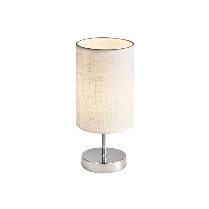 Bright Star Chrome Table Lamp With White Shade