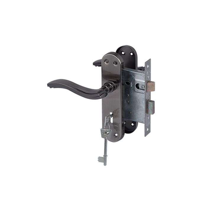Yale Satin Black Keyhole Onda Lever Handle On Backplate 3 Lever Lockset