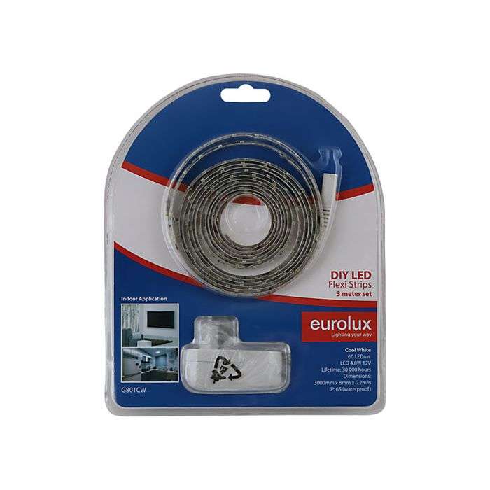 Eurolux Cool White DIY LED Strip Light Kit 3m