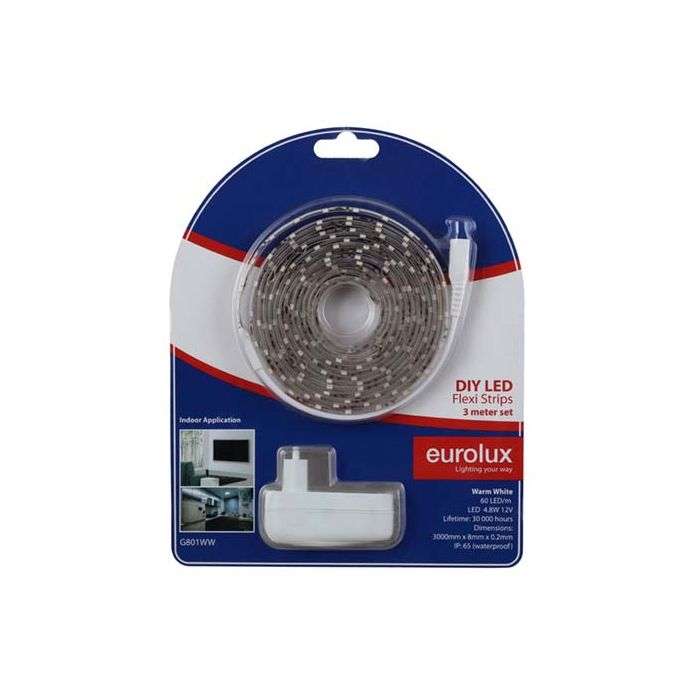 Eurolux Warm White DIY LED Flexi Strip Kit 3m