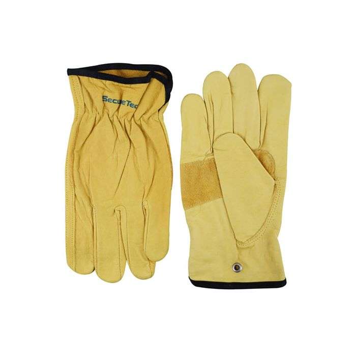 SecureTech Black Cuff Leather Gloves Size 14