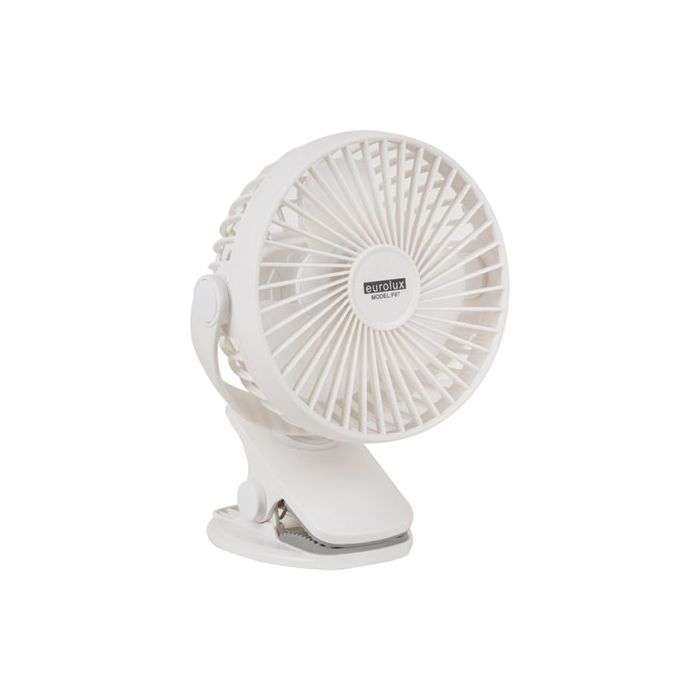 Eurolux Mini Portable Rechargeable USB Clip-On Fan