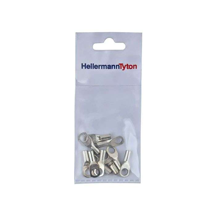 HellermannTyton Tinned Standard HBT Cable Lug 6 x 6mm - 10 Pack