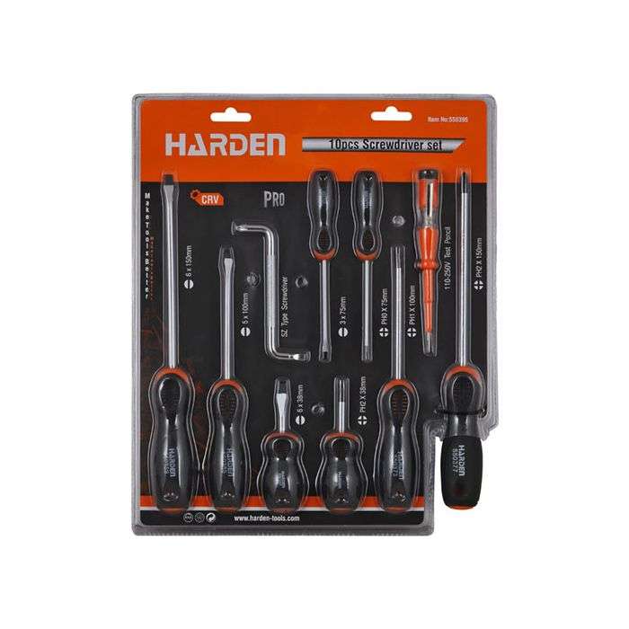 Harden 10 Piece Soft Handle Screwdriver Set