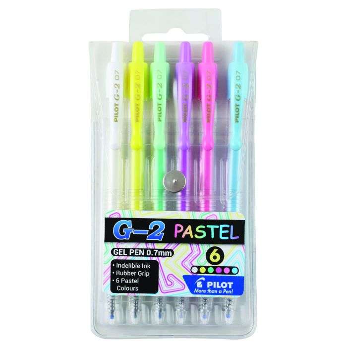 Pilot Pastel G2 Pen Wallet 0.7mm - 6 Pack