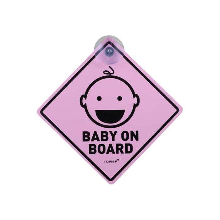 Tower Pink Baby On Board Sign