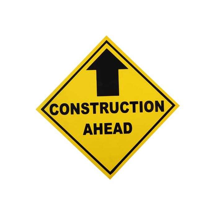 Plastic Construction Ahead Safety Sign 290 x 290mm