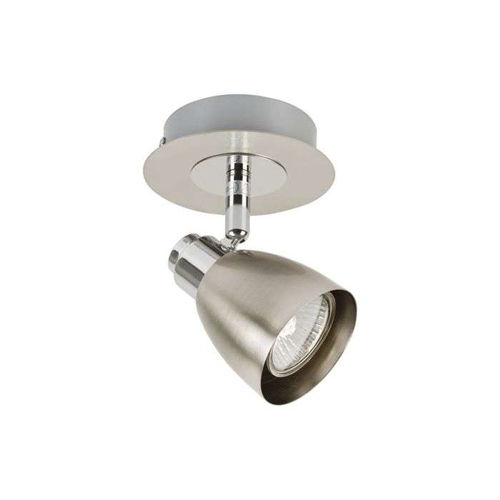 Radiant Satin Chrome 1-Light Nix Plate Spotlight