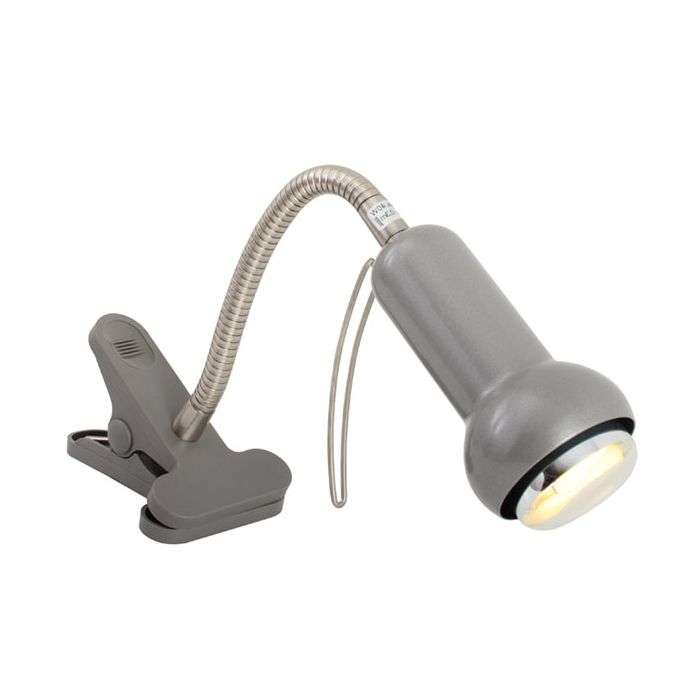 Eglo Silver Clip-On Fabio Desk Lamp