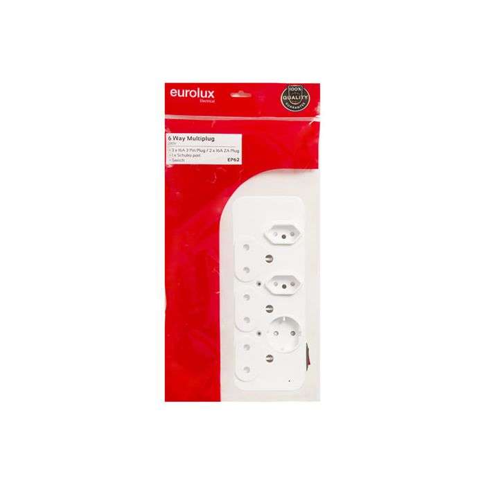 Eurolux 6-Way Multiplug Adaptor