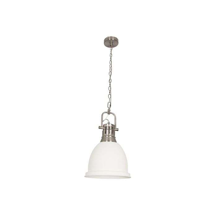 Bright Star Satin Chrome Sand & White Metal Pendant Light