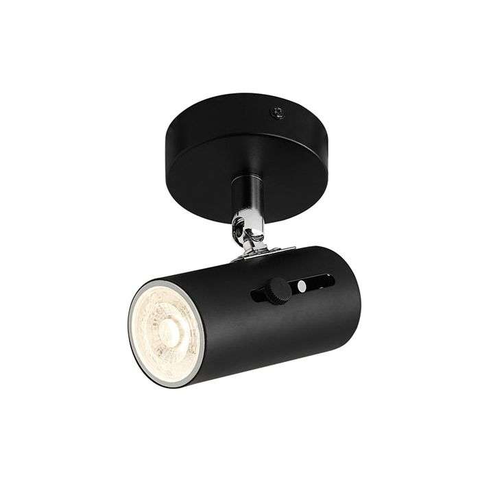 Bright Star Black Adjustable 1-Light Spotlight