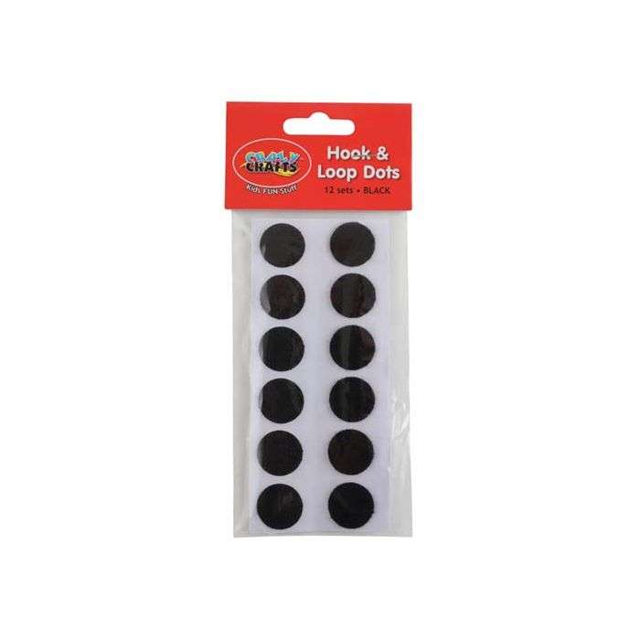 Crazy Craft Black Round Hook & Loop Pads
