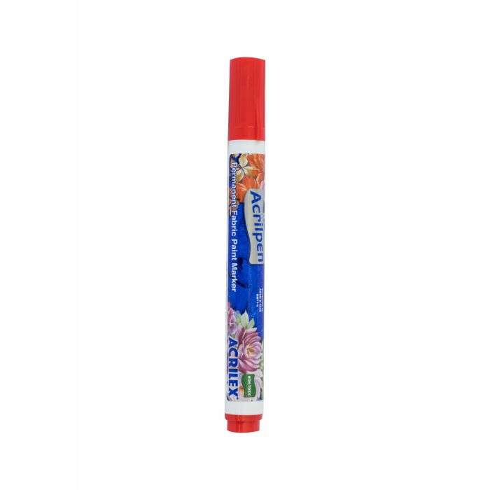 Crazy Craft Fire Red Acrilpen Fabric Marker Pen