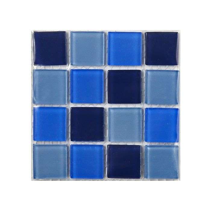 Mosaic Warehouse Aqua Mix Clear Glass Mosaic Tiles 100 x 100mm